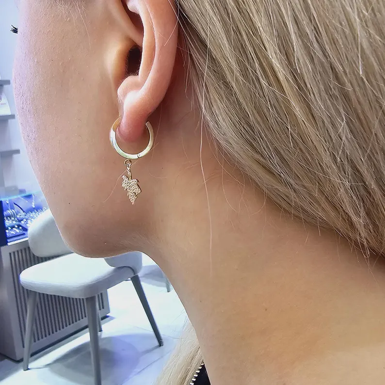 Plane Leaf Earring - Görsel 3