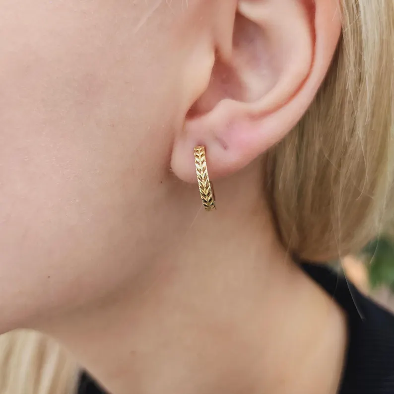 Knitted Textured Earring - Görsel 3