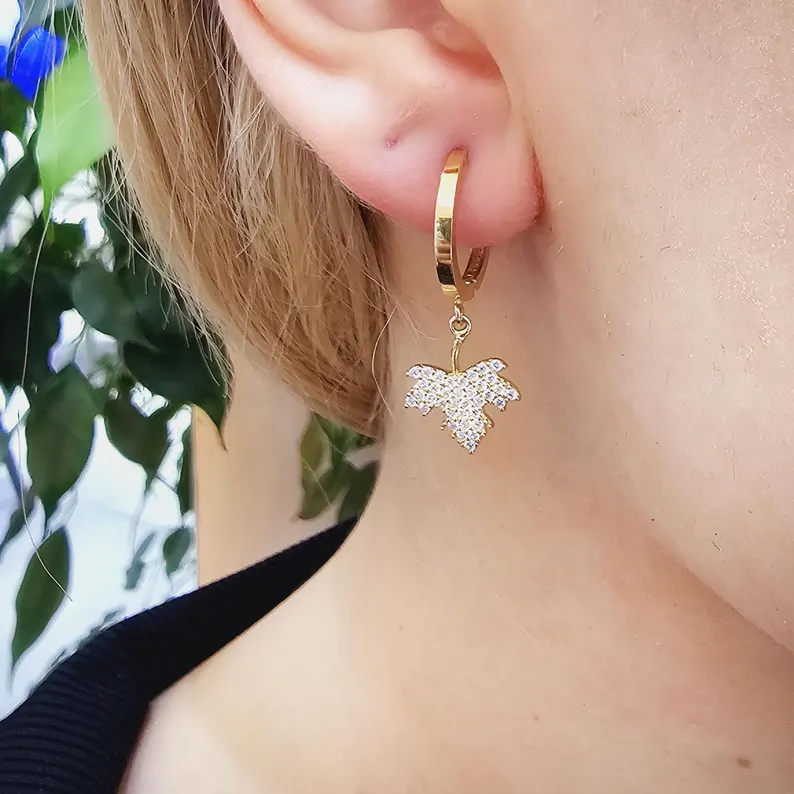 Plane Leaf Earring - Görsel 4