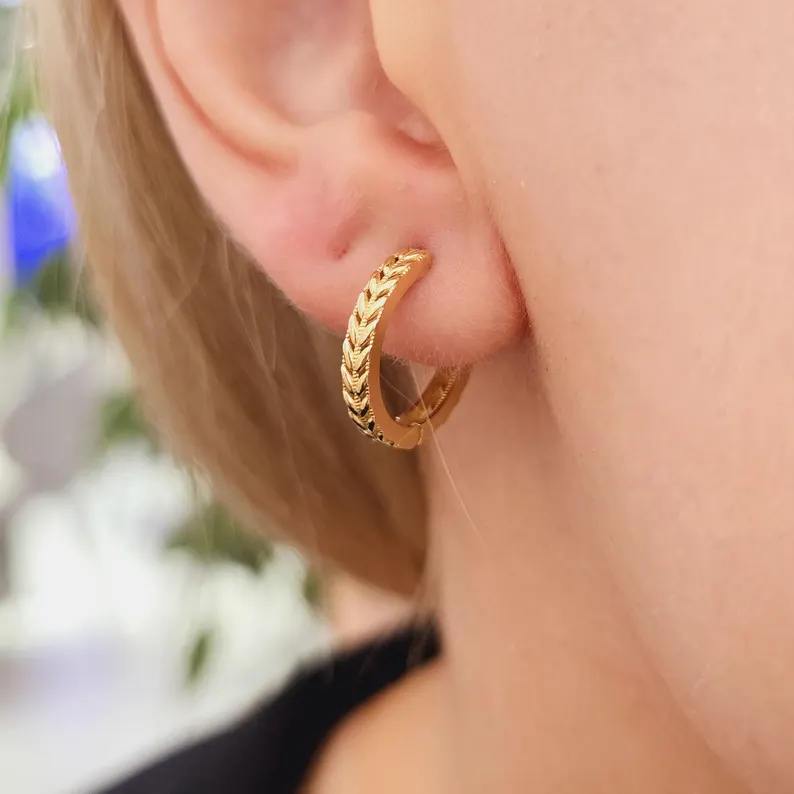 Knitted Textured Earring - Görsel 5