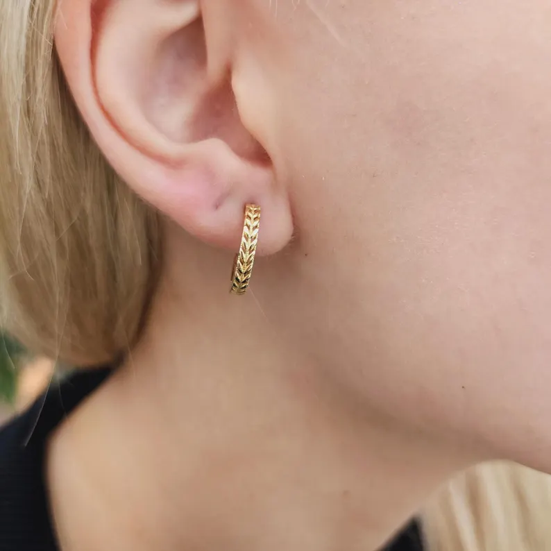 Knitted Textured Earring - Görsel 6