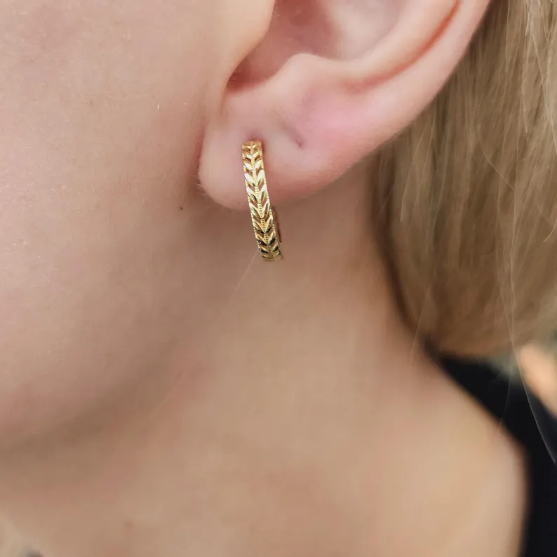 Knitted Textured Earring - Görsel 7