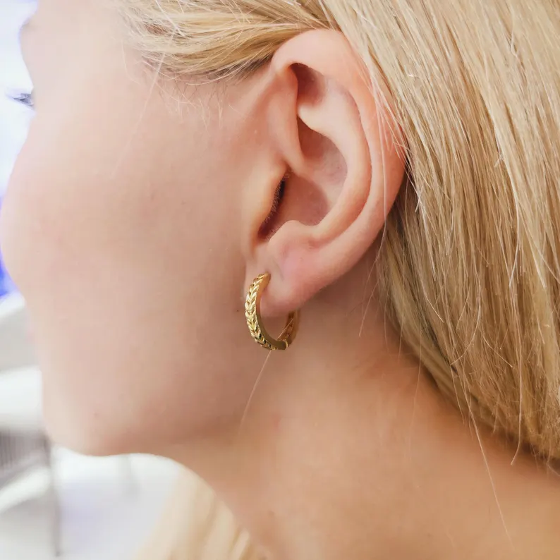 Knitted Textured Earring - Görsel 9